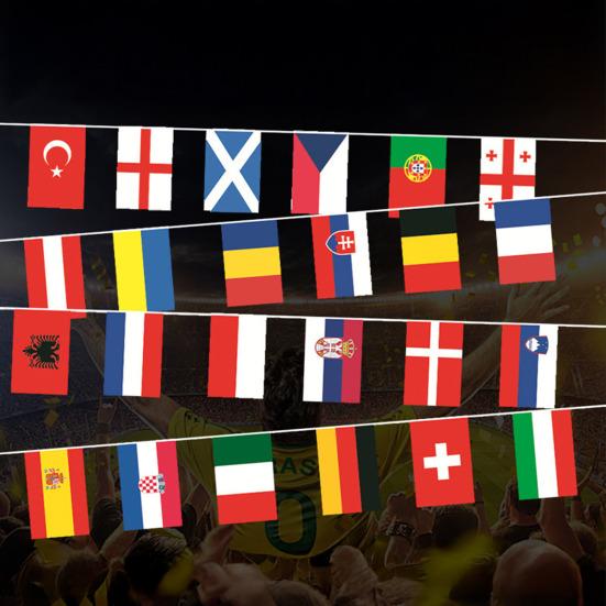 24 European Countries String Flags Mini International Bunting Banners National Country Decoration for School Sports Events Grand Opening Party