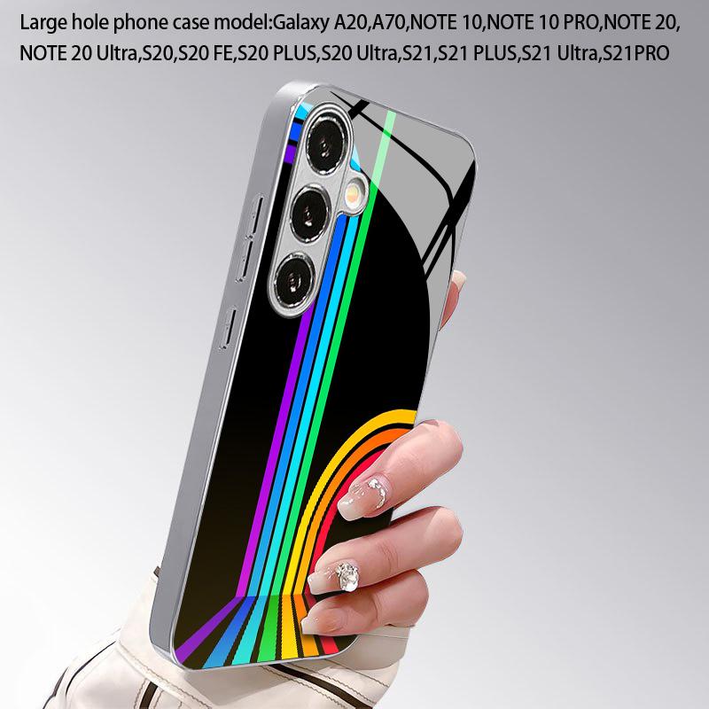 Неоновый Узор Трассы 2D Чехол для Телефона для Samsung S26 S25 S24 S23 S22 S21 S20 A56 A36 A16 - Гальванизированная Стеклянная Защитная Крышка