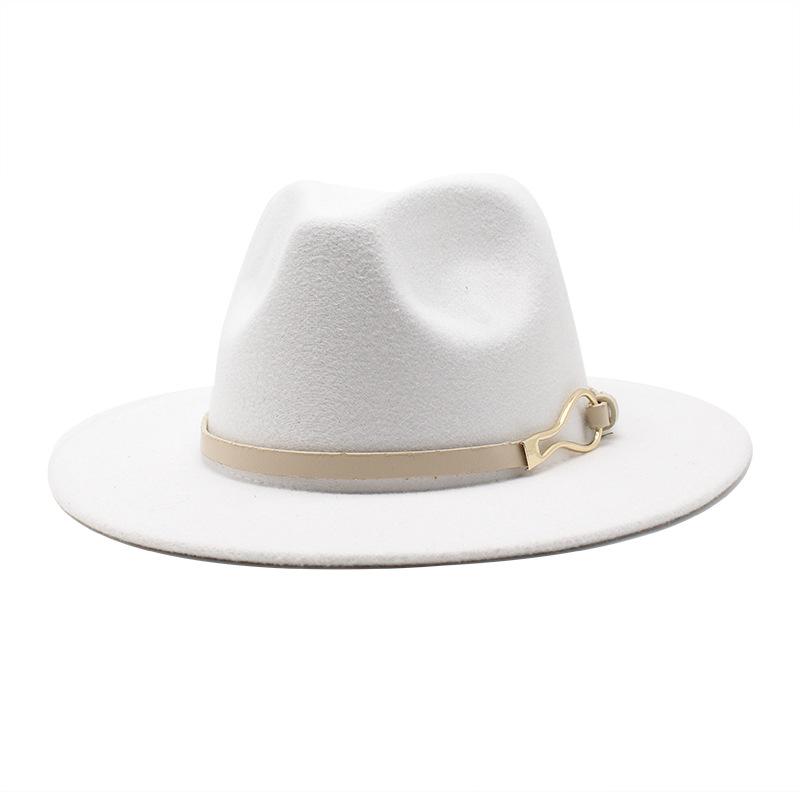 НОВАЯ белая женская шляпа-федора Панама Мужская церковная фетровая джазовая шляпа с широкими полями Торжественное платье Кепка