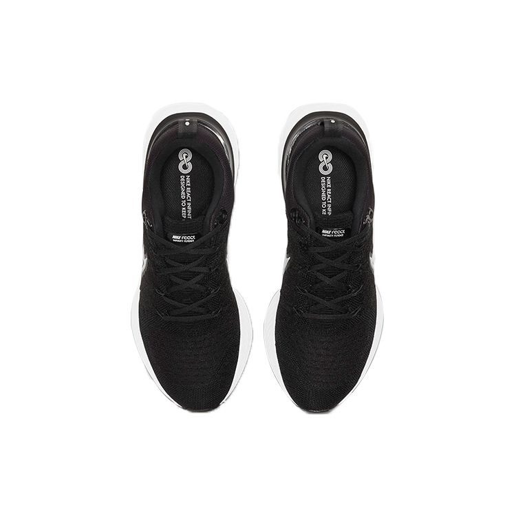 Nike React Infinity Run Flyknit 2 Черные женские кроссовки Железно-серый белый CT2423-002