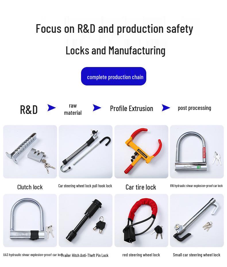 Противоугонный Т-образный замок на руль для автомобилей - Т-образный замок для самообороны