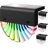 Solar Powered Led Outdoor Wall Light,4 Pack Pathway Lights,solar Color Changing Led Garden Fence Light,walk-in Wall Garden Pathway Lights