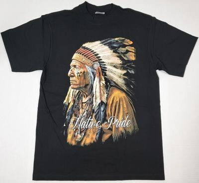 Футболка NATIVE PRIDE Вождь Воин Индеец Америки Мужская Черная Новая Унисекс Футболка
