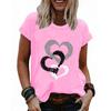 Футболка для девочек с круглым вырезом и короткими рукавами, устойчивая к царапинам, повседневный пуловер с забавным принтом в виде сердца, уличная одежда
