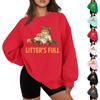 Women's Casual Fashion Solid Color Round Neck Raglan Long Sleeve Sweatshirt Top