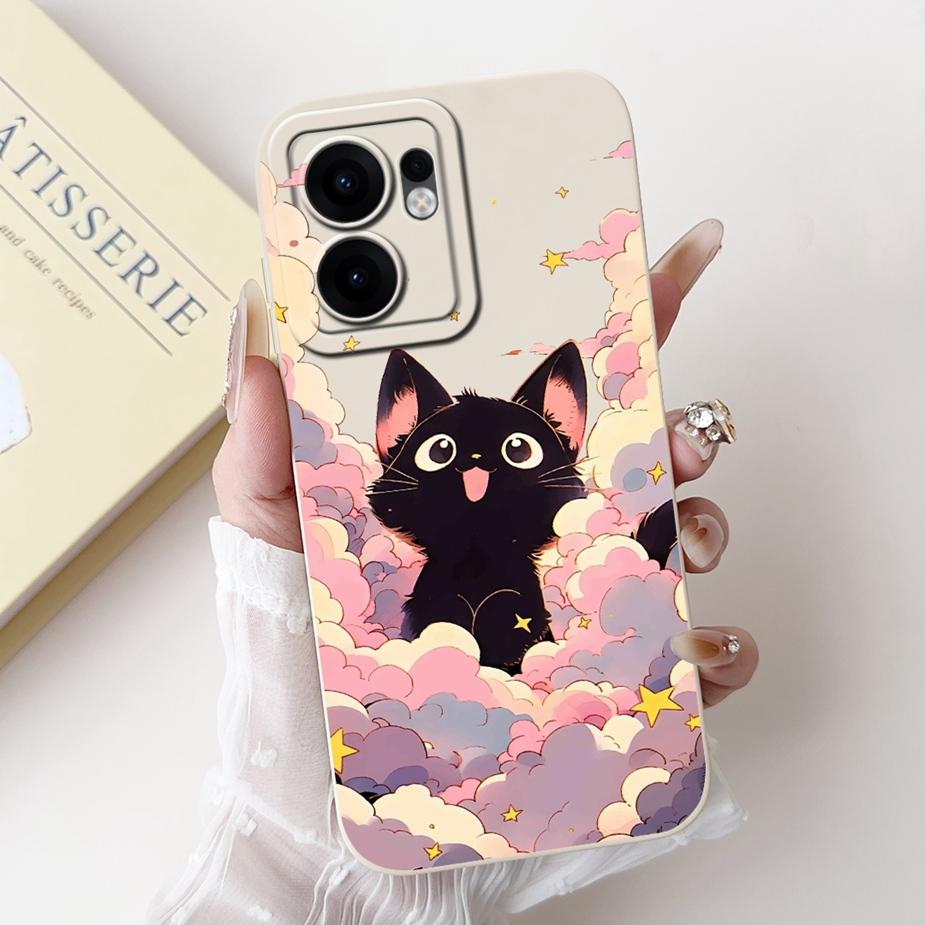 Чехол для Oppo Reno 13F 5G Reno13 FS CPH2699 Милый Кот Клетка Чехол Мягкий ТПУ Чехлы для Телефона Для Oppo Reno13 F 4G Reno13F Fundas
