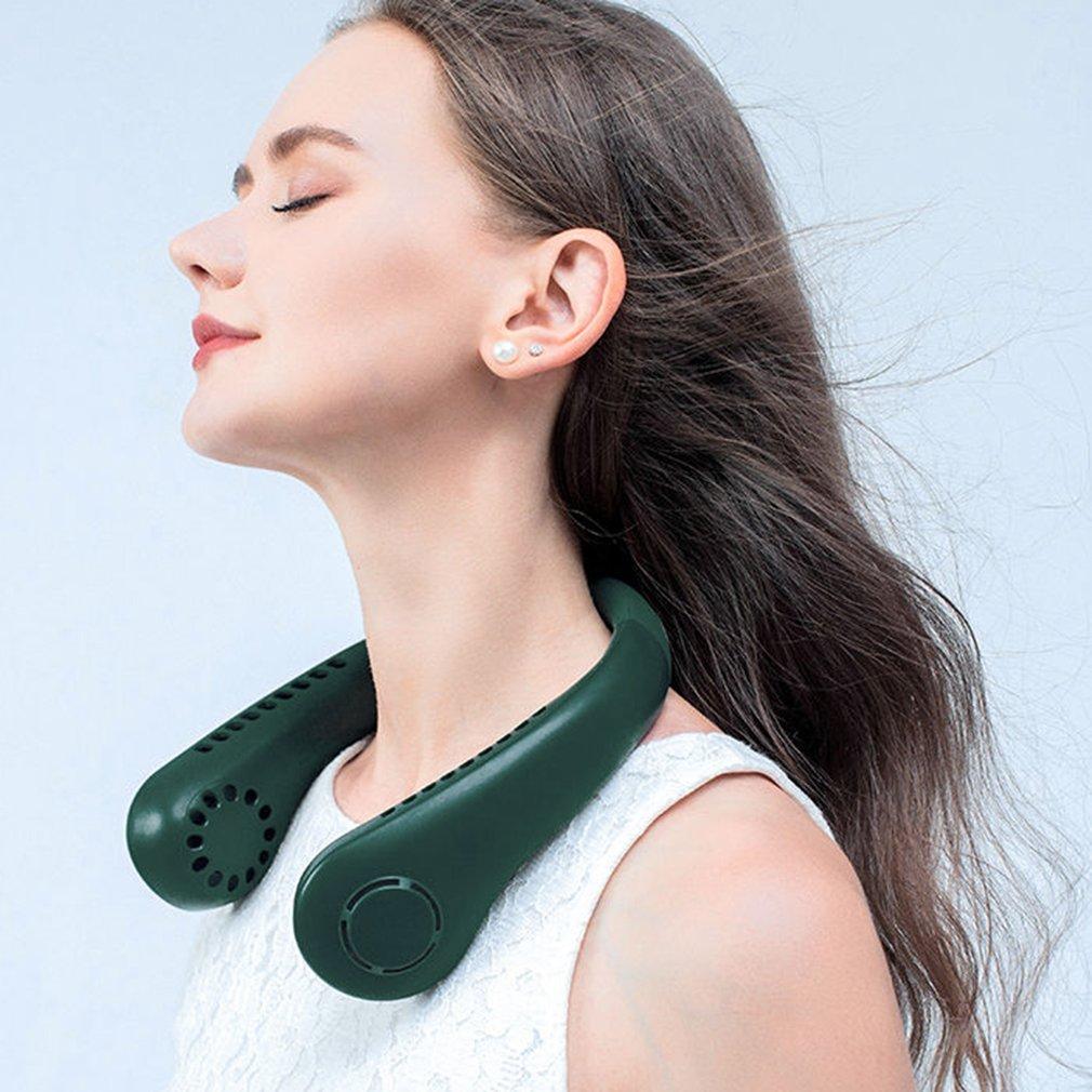 Новые портативные безлопастные подвесные вентиляторы, перезаряжаемые через USB, безлистный мини-вентилятор для шеи, охлаждающий кондиционер, носимые вентиляторы с шейным ремешком