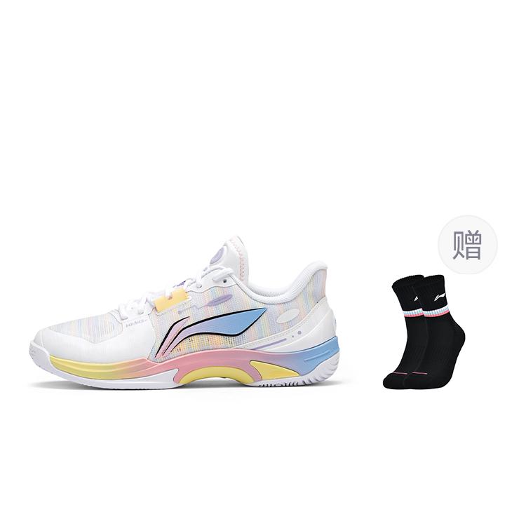 Li Ning Hunting II Амортизация Поддержка Отскок Низкие Бадминтонные Кроссовки Унисекс Стандартные Белые AYTV013-1