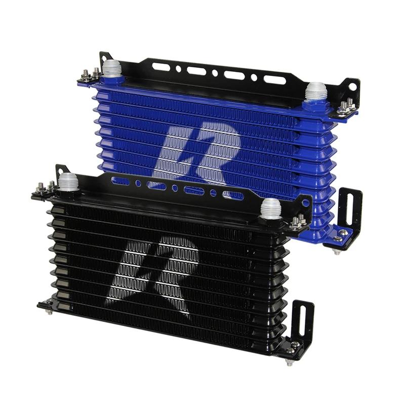 AN10 10Row Aluminum Oil cooler W/ 262mm Mounting Bracket Kit Trust Type 7/8"-14 UNF accessories for vehicles Black/Blue