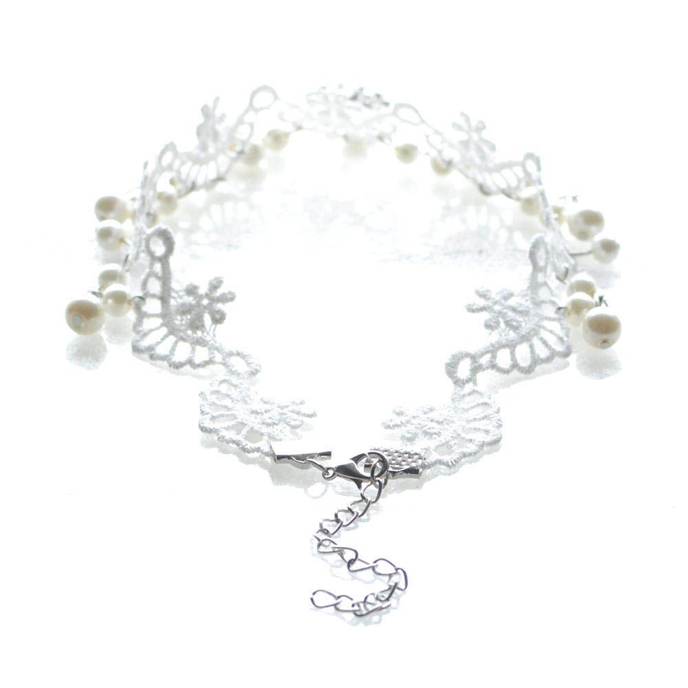 Девушка Новая Мода Кружево Многослойный Воротник Подарок Готический Стимпанк Стиль Ожерелье Чокер Белые Бусины