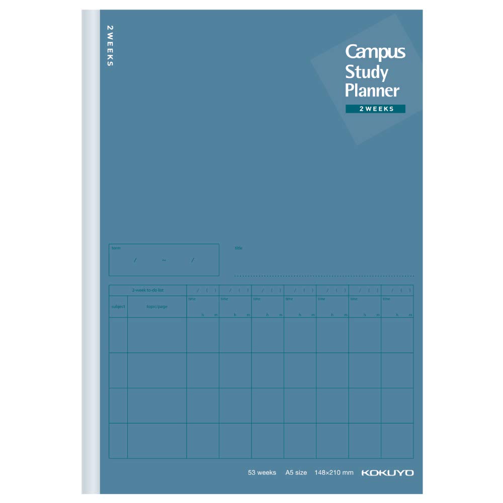 KOKUYO Campus Notebook Study Planner 2 Weeks линованный A5 Navy 2 Book Set No-Y82LT-DBX2SET