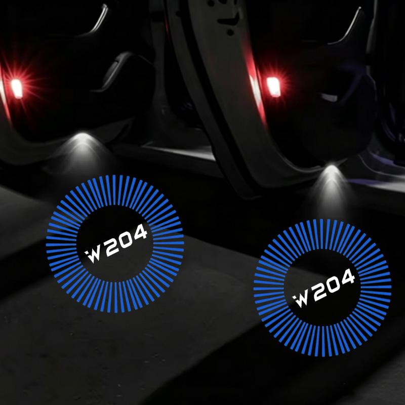 2PCS For Mercedes Benz C Class W204 2010‑2013 C260 LED Car Emblem Door Welcome Light Ghost Shadow Projector Lamps Accessories