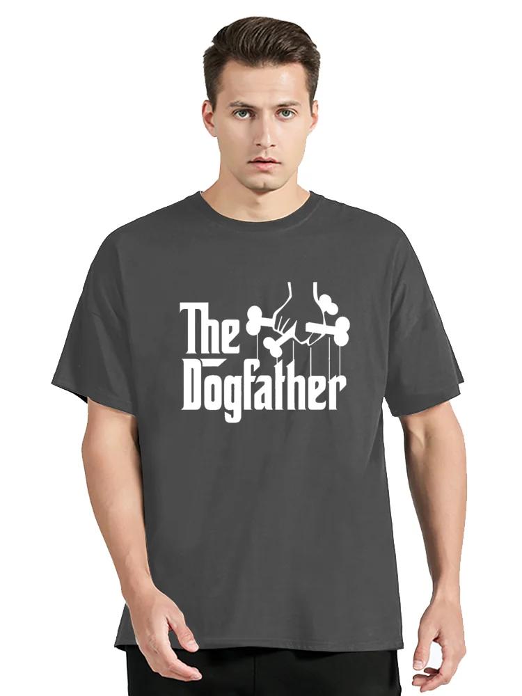 Новинка Крутая Футболка The Dogfather Папа-собака День отца Графическая Хлопок Уличная одежда Короткий рукав Подарки на день рождения Летняя футболка