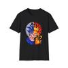 Dragon Ball x Naruto Гоку Супер Сайян Синий и Наруто Узумаки Разделенный Арт Большемерная Футболка | Унисекс Аниме Кроссовер Уличная Одежда Футболка