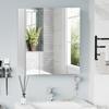 Bathroom Cabinet with Mirror, Wall Mounted, 3 Doors, Adjustable Shelves, 70 x 15 x 60 cm, White