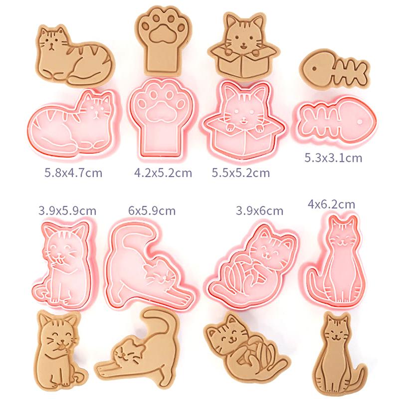 4/8/10Pcs Cartoon Farm Animal Cookie Cutters Farm Party Cake Decorating Mold Fondant Frosting Biscuit Stamp Kitchen Supplies