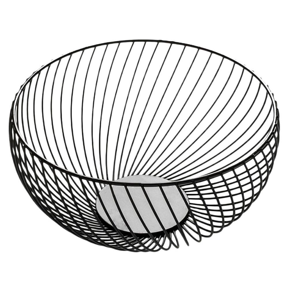 Wire Fruit Basket Metal Bowl Storage Basket Stackable Serving Tray Platter Holders for Snack Vegetables Bread Organizers Black Nice for Home