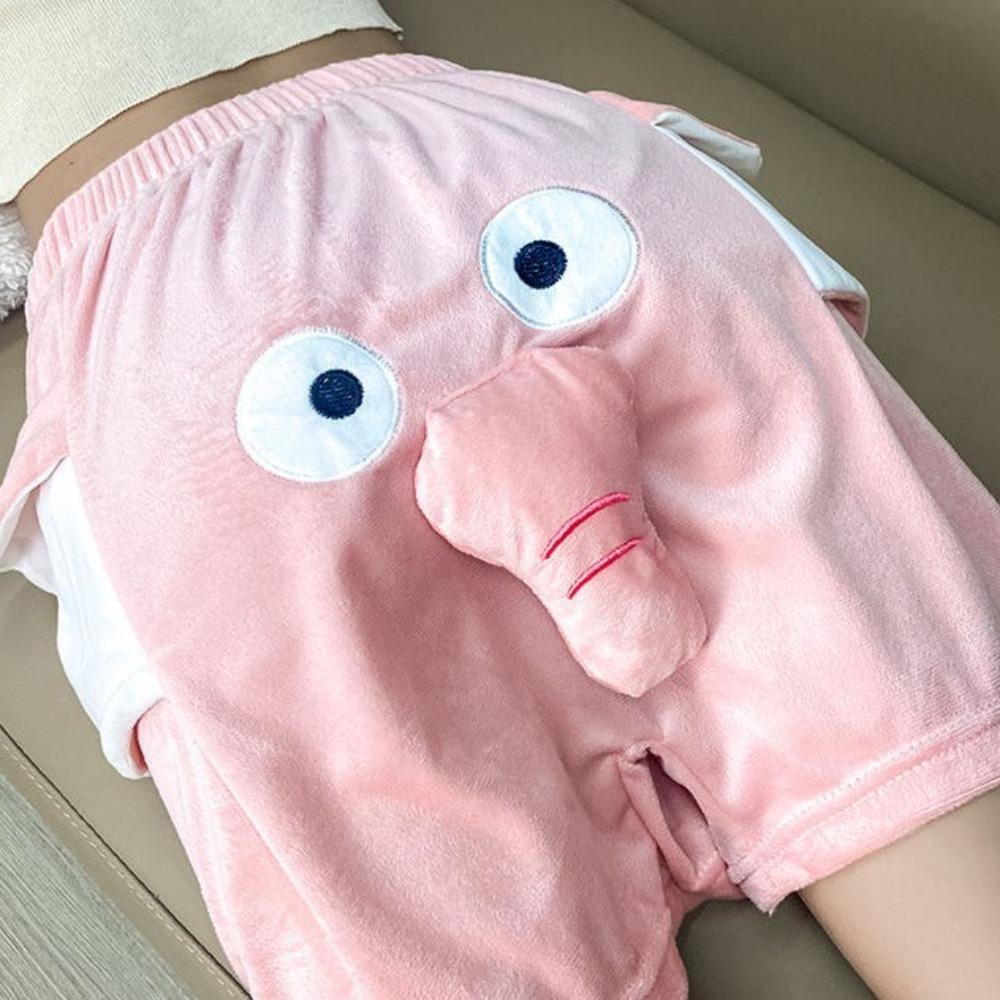 Свободные бархатные шорты со слоном, штаны с носом и хоботом, новинка, забавная плюшевая пижама унисекс