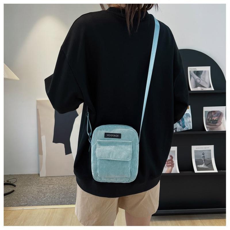 Женские вельветовые сумки на плечо, полосатые тканевые сумки, повседневные сумки на молнии, парусиновая сумка через плечо, милая сумка для покупок для женщин