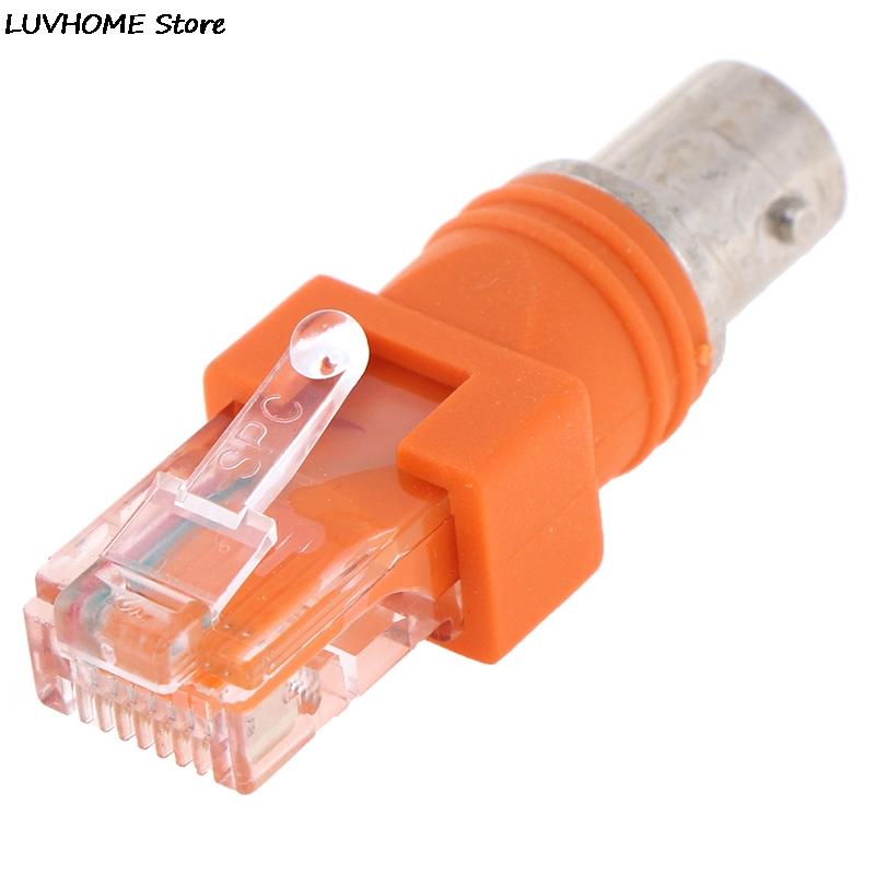 ВЧ (RF) female на RJ45 male Коаксиальный бочкообразный переходник-соединитель Coax Adapter, RJ45 на ВЧ (RF) разъем BNC F-типа