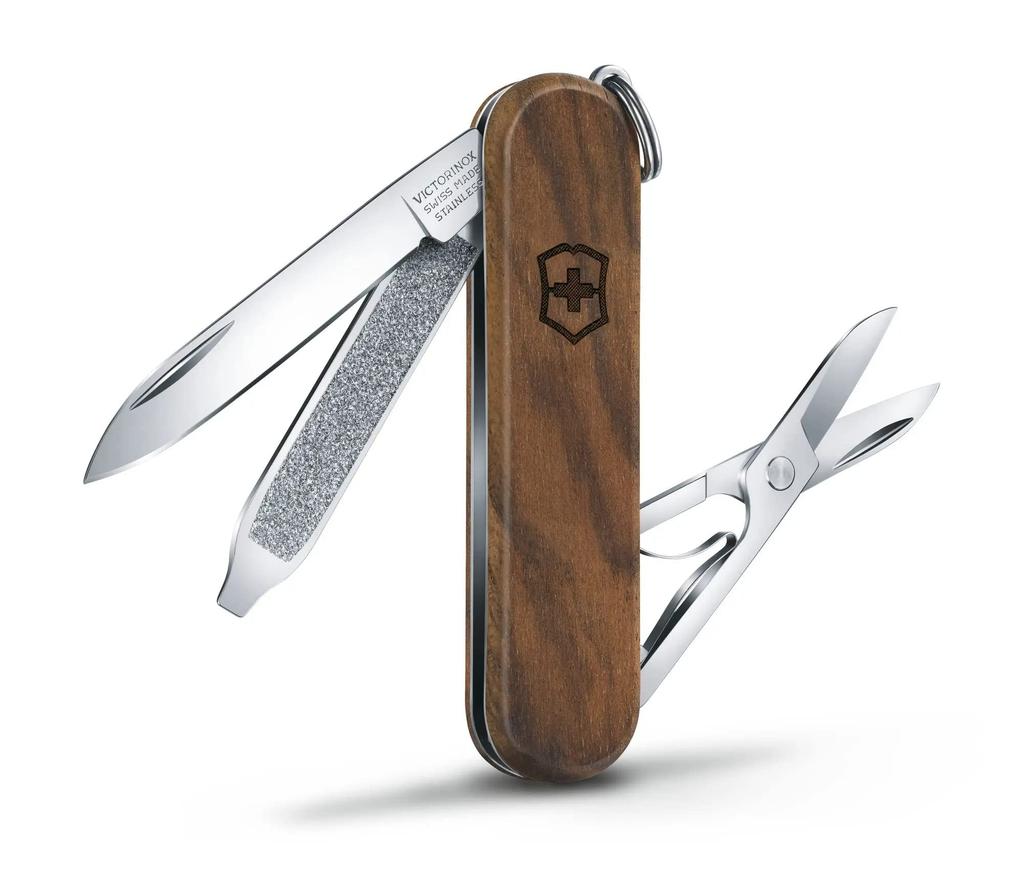 VICTORINOX Classic SD Wood Swiss Army Knife Многофункциональный нож для кемпинга на открытом воздухе с плоской отверткой, оснащенный пилочкой для ногтей Swiss