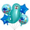 Marine Animal-themed Aluminum Film Spherical Balloon Party Decoration Pentagram Crab Shark Lantern Fish Whale Aluminum Film Balloon Set