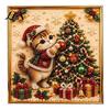Holiday Wall Decor Projects Xmas Cat Faux Pearl Painting Kit, Festive Art DIY Christmas Relaxing Cute Kitty 3D Bead Craft Kit for Adults Teens,