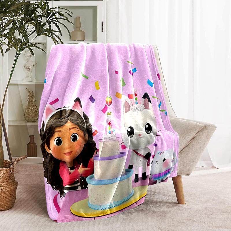1pc Blanket Gabby's Dollhouse2 Print Design, Lightweight Blanket for Sofa, Bed- Soft &Warm, Gift for All Seasons like Christmas, Halloween