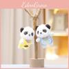 Panda Cute Keychain Cartoon Girl Backpack Decoration Hanging Plush Doll Gift