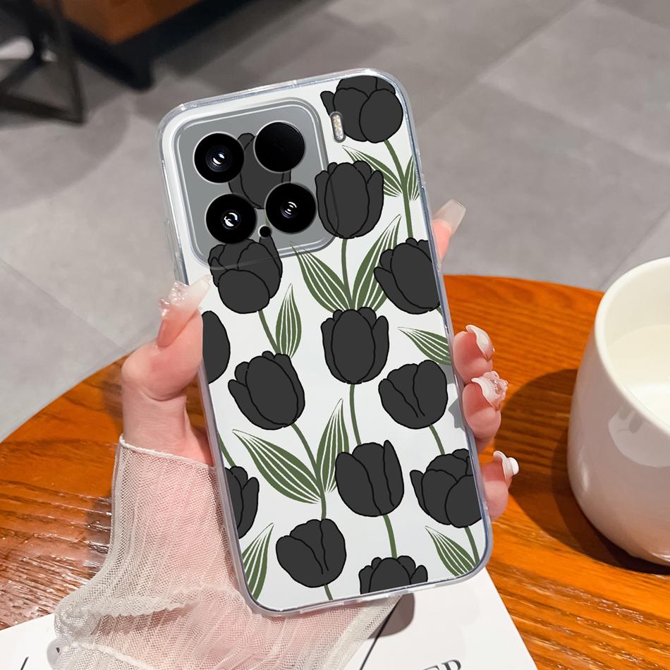 Чехол 'Цветы для отдыха' для Xiaomi 15 Pro, Прозрачные чехлы для телефона, Цветная мягкая задняя крышка для Xiaomi15 15Pro, Силиконовый противоударный корпус