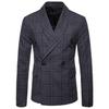 Мужской новый осенний двубортный клетчатый костюм