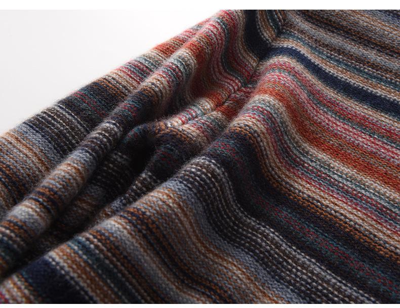 Men's Retro Striped Cashmere Sweater - 2022 Autumn/Winter Collection