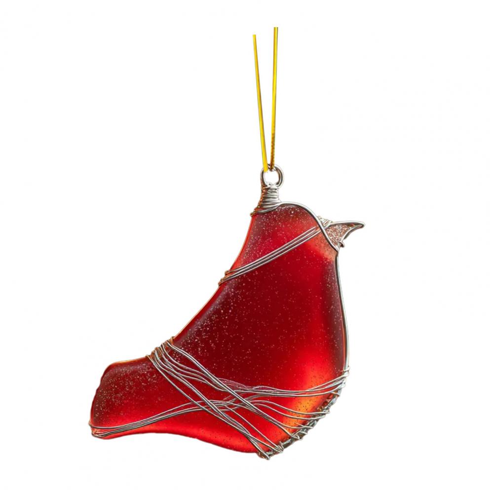 Christmas Bird Ornament 2d Acrylic Bird Ornament Set Sea Glass Style Hummingbird Bluebird Decorations Christmas Tree for Bird