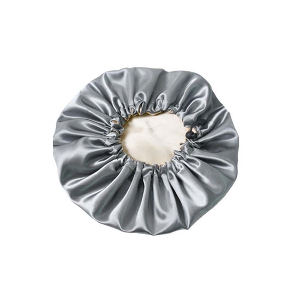 Care Adjustable Springy Double Layer Night Hair Cap Shower Cap Sleep Bonnet Reversible Satin Bonnet