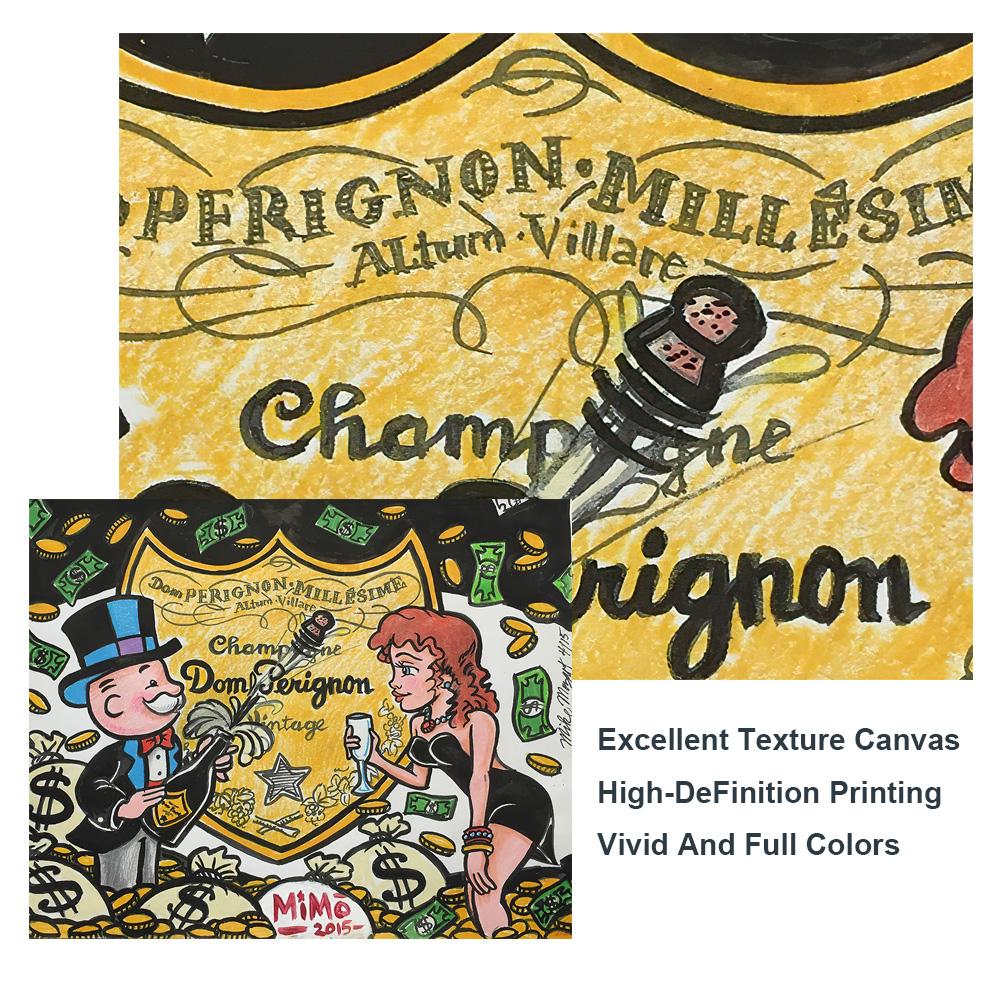 Художественные постеры и принты с изображением шампанского, денег, граффити, Alec Monopolyingly, картины на стену, декор, фотографии для гостиной, Cuadros