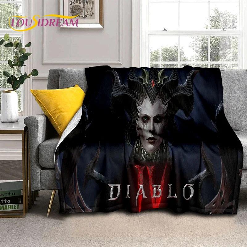 Мягкое фланелевое одеяло Diablo 3D Retro Gamer для кроватей, диванов, пикников, плед для отдыха на свежем воздухе, подарок