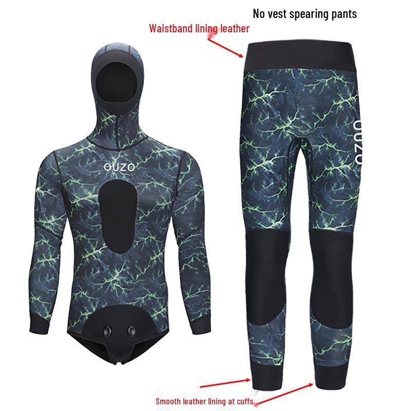 Men's 3mm Quick-Dry Hunting & Surfing Suit - Two-Piece Cold-Proof Sunscreen Freediving Suit