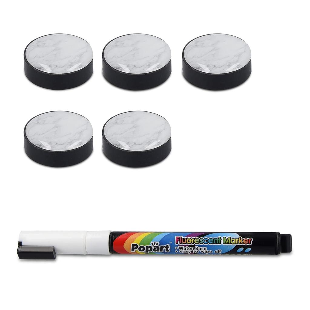 Магнитная доска Navaris, белая доска из МДФ, настенная меловая доска - доска для заметок, настольная панель, доска для объявлений с маркером, 60x40 см, дизайн черного мрамора