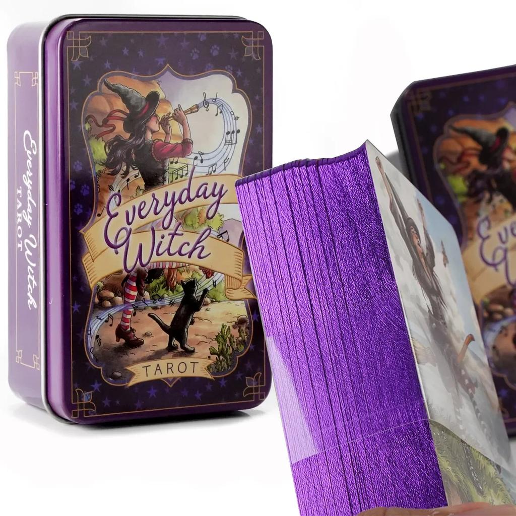 Everyday Witch Tarot 78 Cards Gilded Edge Guidebook Deck Stocking Blooming Cat