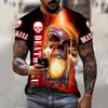 Summer 3D Printed Skeleton Death God Men's Casual Loose Round Neck Top Short Sleeved T-Shirts Men’s