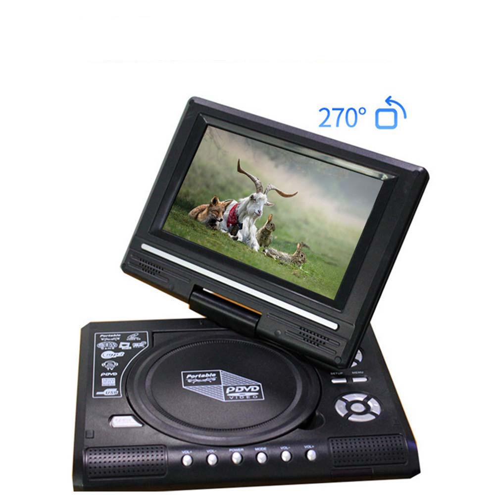 Callaa 7.8 Inch Portable Home Car DVD Player VCD CD MP3 HD DVD Player Analog TV USB SD Cards RCA Game LCD 16:9 Rotate