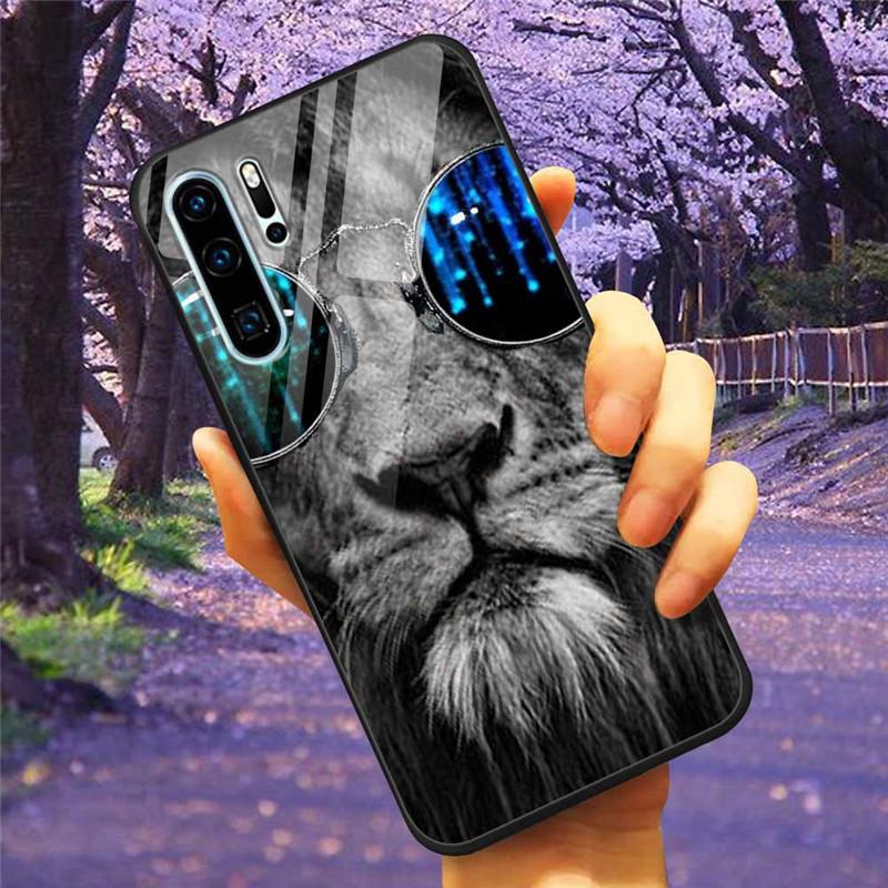 Чехол для телефона Huawei P30 Pro Lite Чехол Закаленное стекло Космический Волк Лев Funda для HUAWEI P30 Lite Роскошные чехлы P30Pro P 30 Кошка