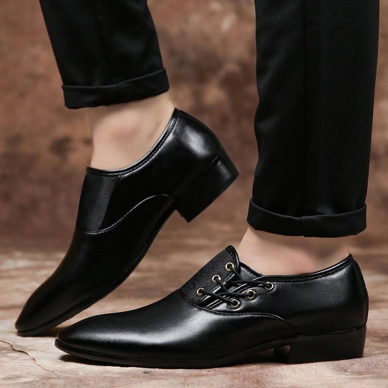 2024 Fashion Men Formal Shoes Size 38-48 Black Brown Classic Point Toe Men Dress Business Party Shoes