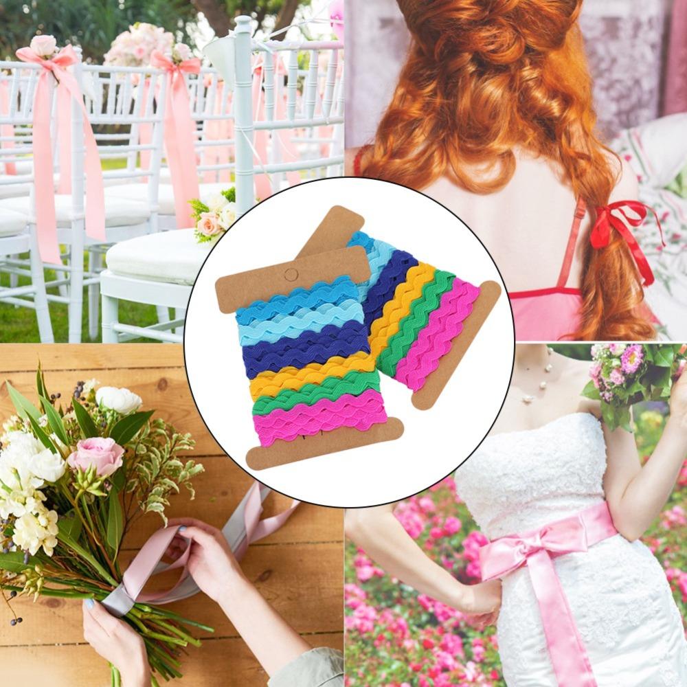 2pcs Color Ribbon Rick Rack Trim 8mm Width Curved Belt Webbing Bias Tape Wavy Lace Trim For Sewing