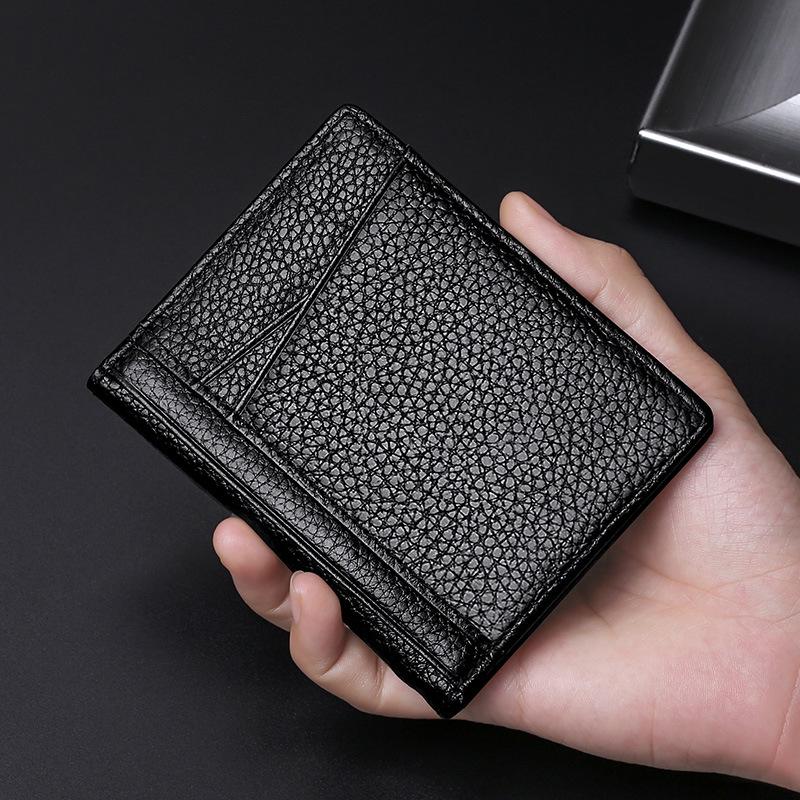 Fashion Super Slim Soft Wallet Genuine Leather Mini Credit Card Walet Purse Men Thin Small Cards Cases Holders Mens Accessories