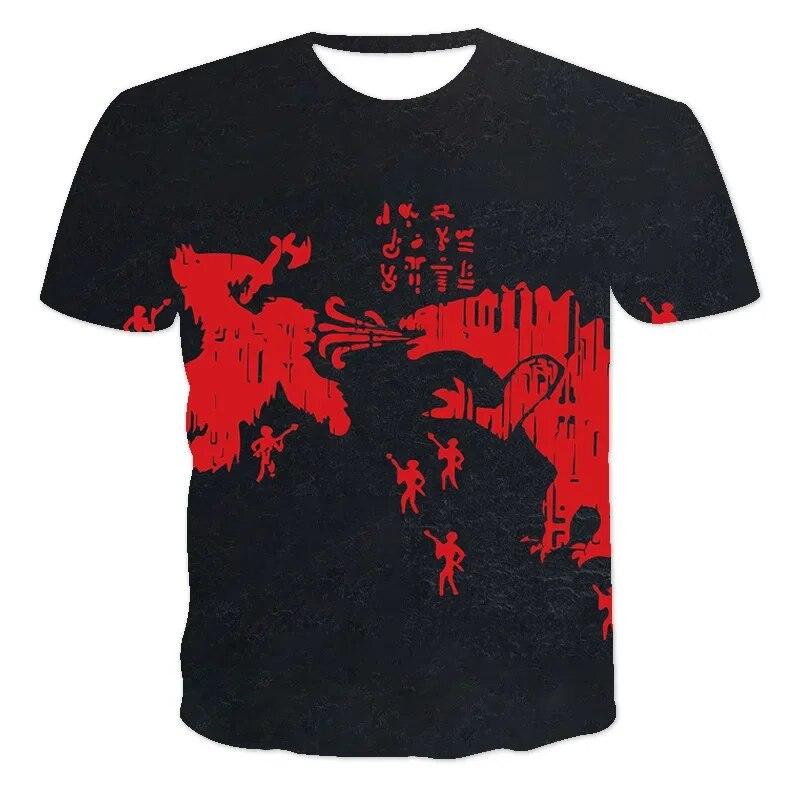 Футболка «Годзилла против монстра Кинг-Конга», футболка с 3D цифровым принтом, детская летняя одежда с короткими рукавами с героями мультфильмов для мальчиков и девочек, подарок