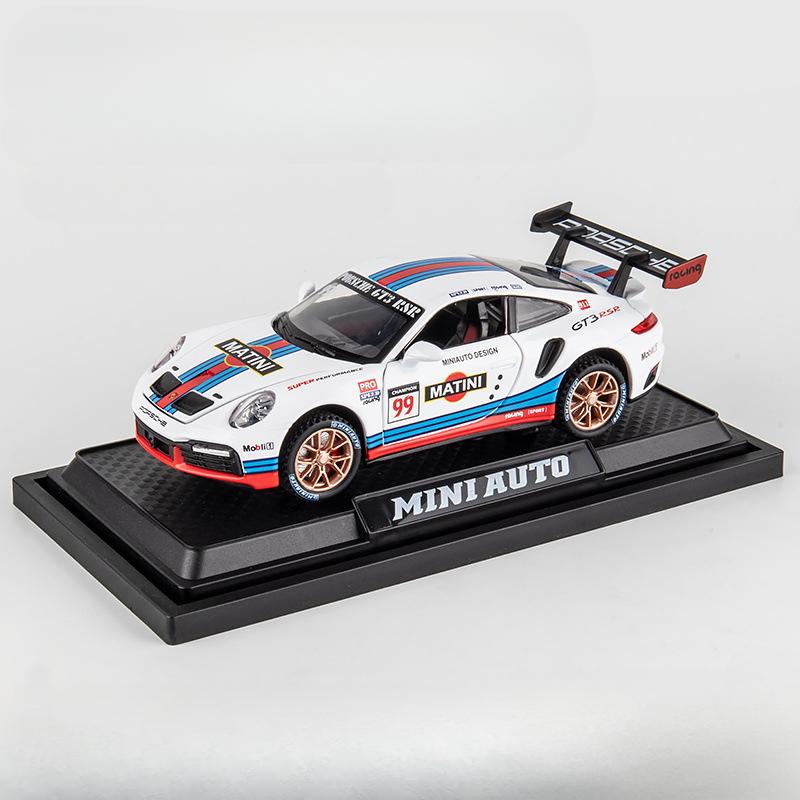 1/32 Porsche 911 GT3 RSR Sports Car Toy Alloy Diecast Scale Model Simulation Racing Pull Back Wheel Suspension Collection Toys for Boys