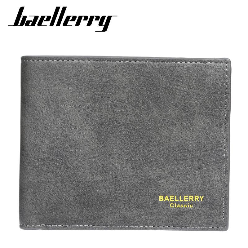 Baellerry мужской модный короткий складной кошелек с несколькими отделениями для карт, держатель для карт, портмоне на молнии, горизонтальный сгиб, футляр из искусственной кожи