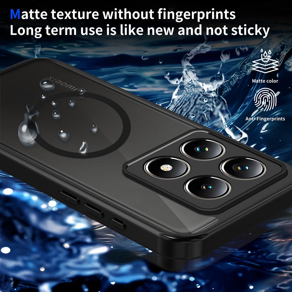 KEYSION Магнитный чехол для телефона для Xiaomi 14T Pro 5G Силикон+ПК Матовый Полупрозрачный Прозрачный Ударопрочный Задняя крышка для Xiaomi 14T