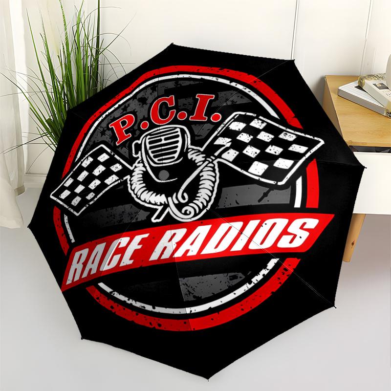 Race Radios Pci Helmet Checkered Flags Automatic Design Umbrella 8Bone Structureautomatic Closing Buttondurable Portable And Foldable Great For